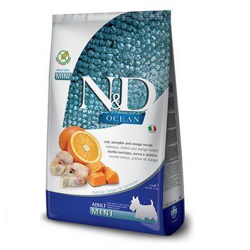 Сухий корм Farmina N&D Grain Free Ocean Pumpkin беззерновий для собак дрібних порід з тріскою та апельсином 2.5 кг LP LP173416 фото