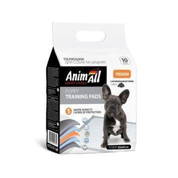Пелюшки AnimAll Puppy Training Pads для собак і цуценят з активованим вугіллям 60&times;60 см 10 шт LP LP147963 фото