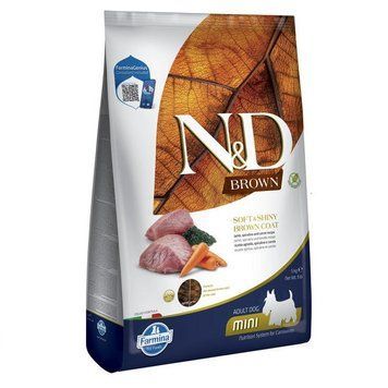 Сухий беззерновий корм Farmina N&D Brown для собак дрібних порід з коричневою шерстю з ягням, спіруліною та морквою, 5 кг LP LP183848 фото