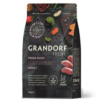 GD FRESH ADULT CAT DUCK & SWEET POTATO 0,4 KG/ Грандорф фреш качка та батат для дорослих котів, 0,4 кг 83940 фото