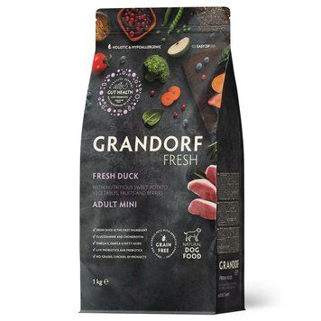 GD FRESH ADULT DOG MINI DUCK & SWEET POTATO 1 KG/ Грандорф фреш качка та батат для дорослих собак малих порід 1 кг 93401 фото
