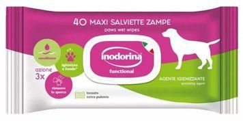 Inodorina Functional Paw Cleaning - Вологі серветки для очищення лап собак, 40 шт 230.0130.002 фото